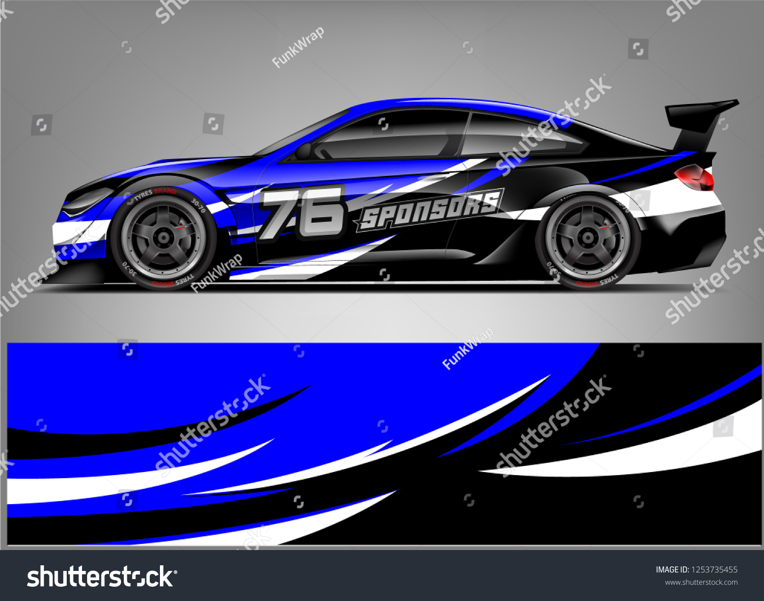 Car wrap design vector, truck and cargo van decal. Graphic abstract stripe racing background designs for vehicle, rally, race, adventure and car racing livery.