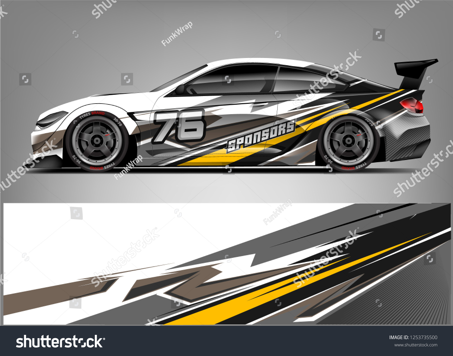 Car wrap design vector, truck and cargo van decal. Graphic abstract stripe racing background designs for vehicle, rally, race, adventure and car racing livery.