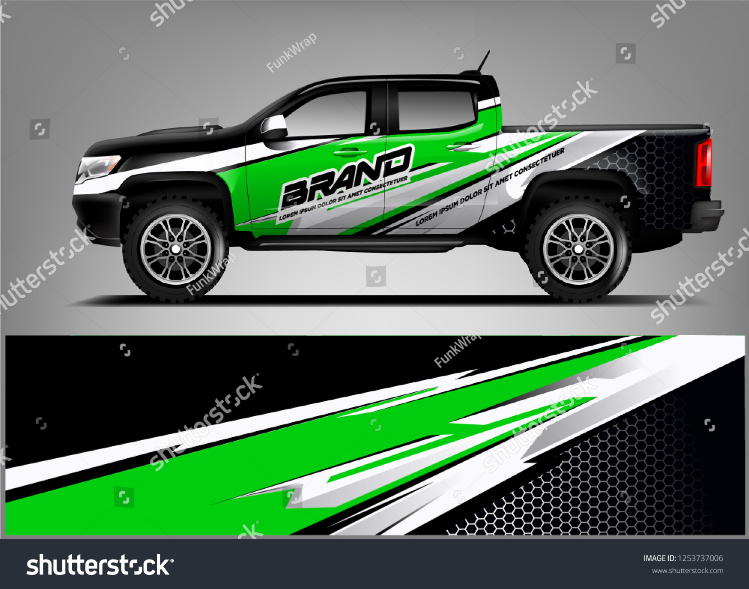 Truck wrap design. Wrap, sticker and decal design for company. Vector format