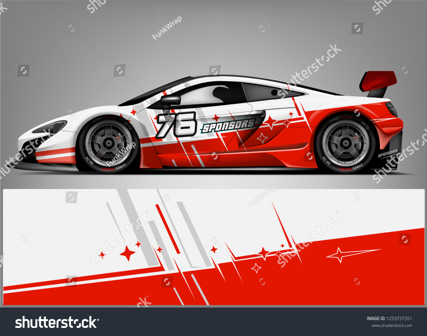Car wrap design vector, truck and cargo van decal. Graphic abstract stripe racing background designs for vehicle, rally, race, adventure and car racing livery.