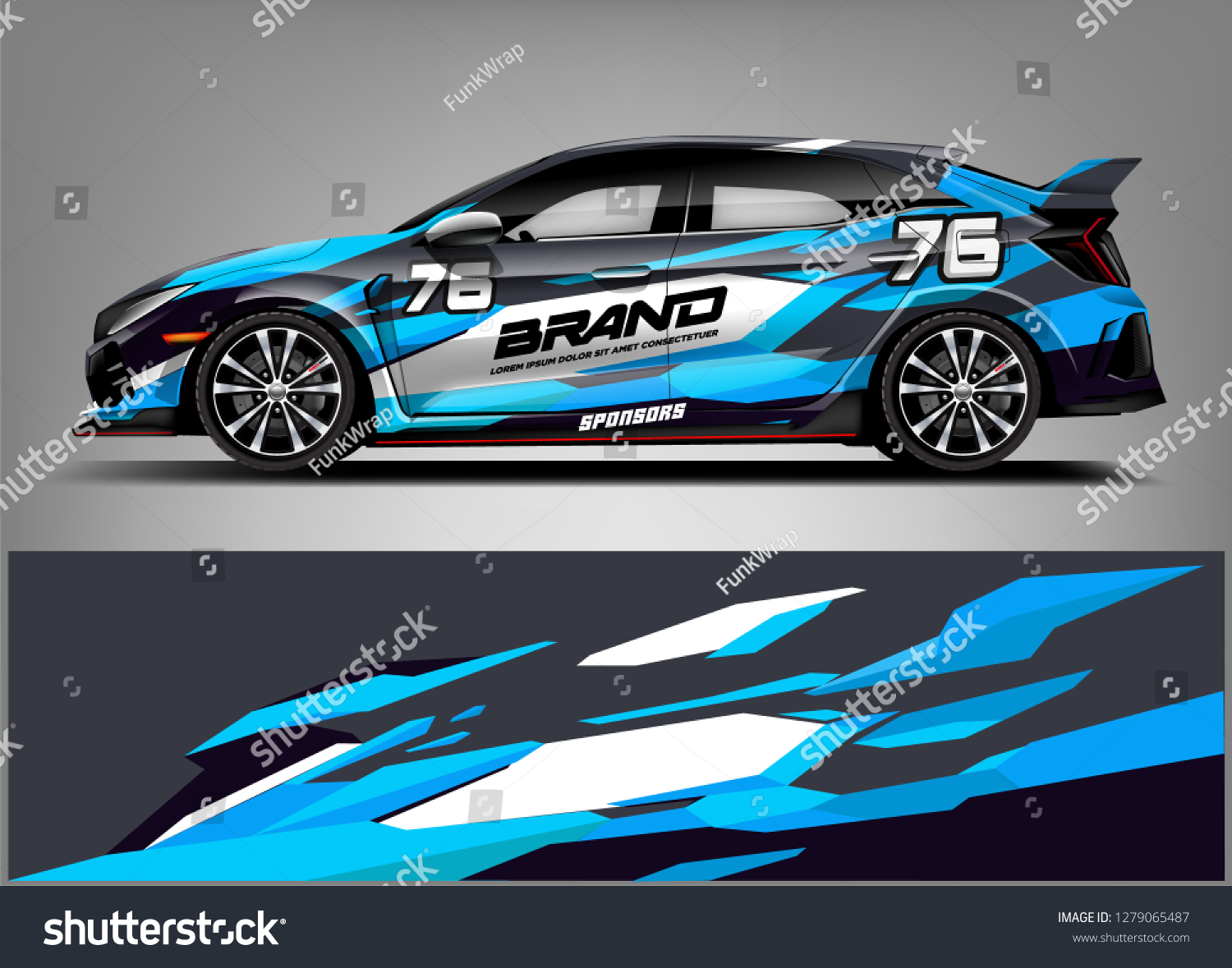 Racing car wrap design. abstract racing line graphics. vector file