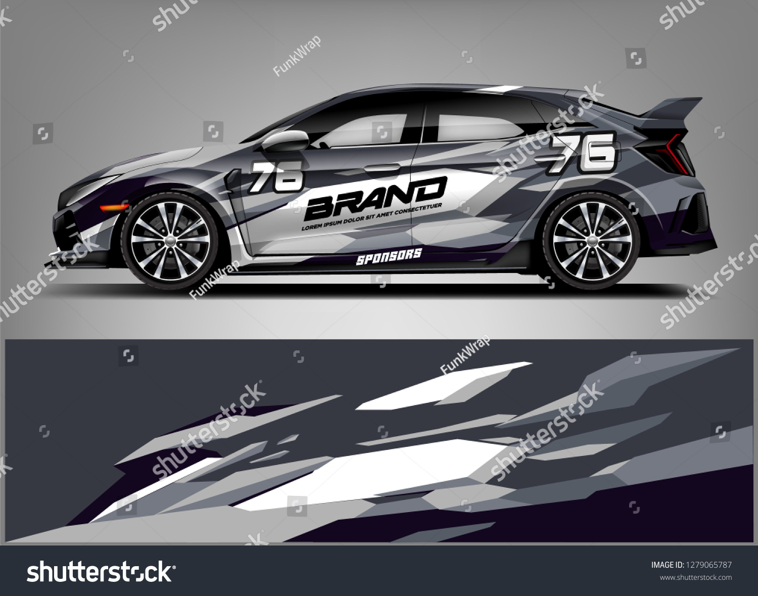 Racing car wrap design. abstract racing line graphics. vector file