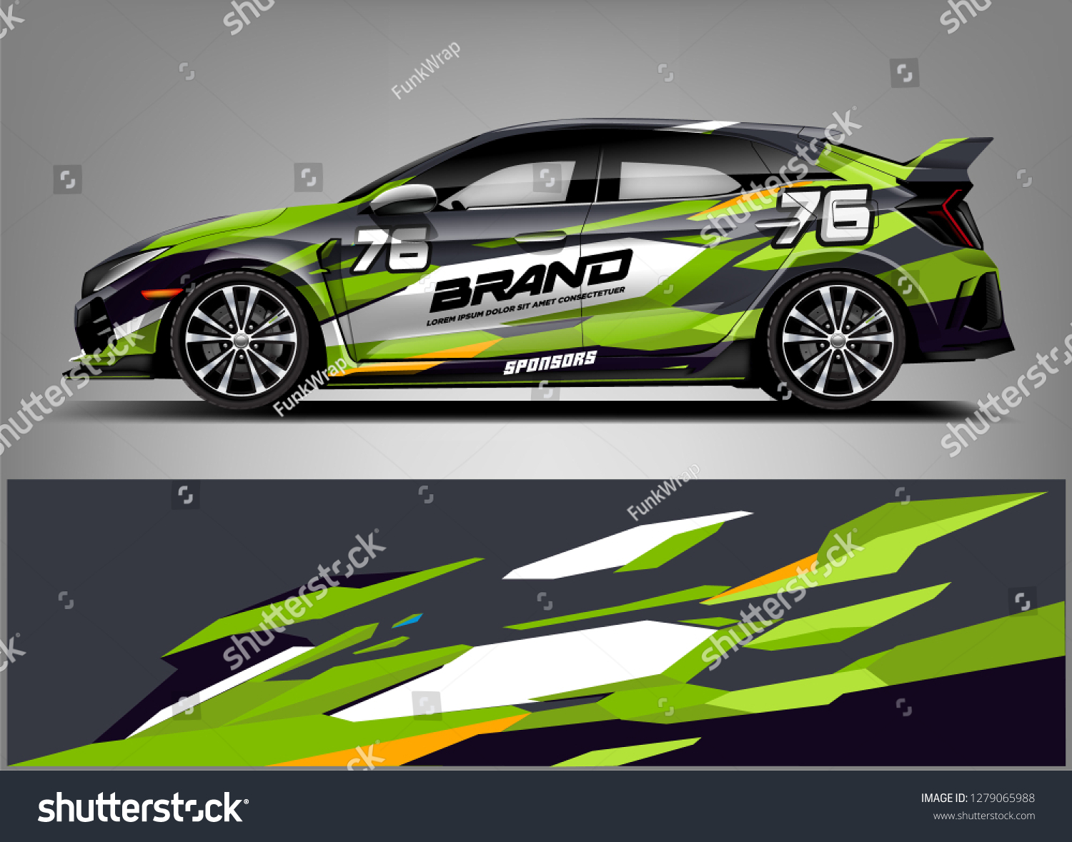 Racing car wrap design. abstract racing line graphics. vector file