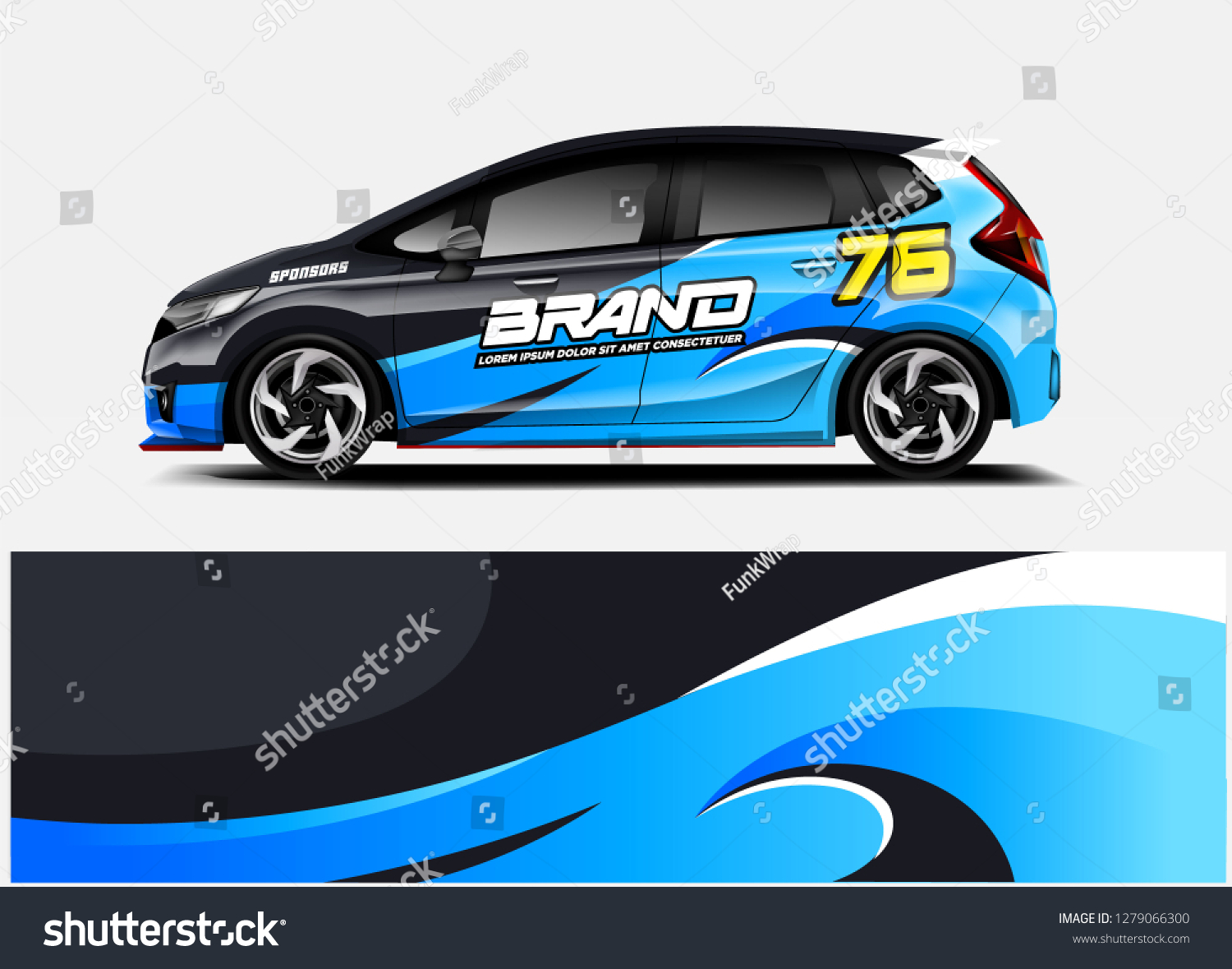 Racing car wrap design. abstract racing line graphics. vector file