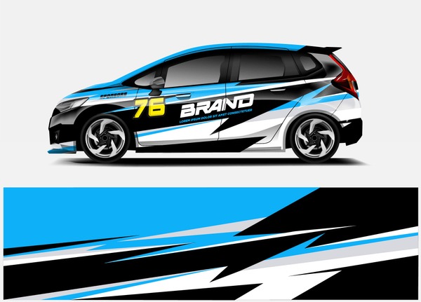 Racing Car wrap design. abstract racing design. ready print design
