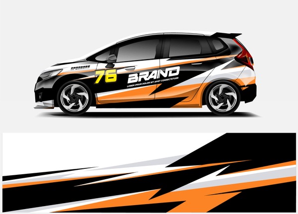Racing Car wrap design. abstract racing design. ready print design