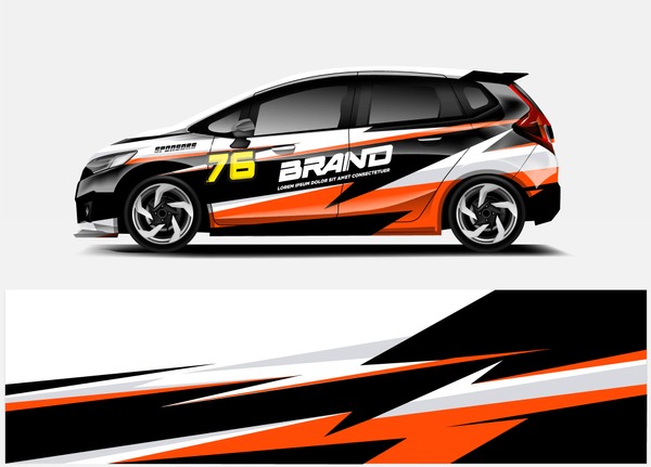 Racing Car wrap design. abstract racing design. ready print design