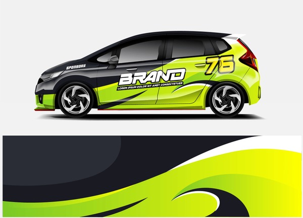 Racing Car wrap design. abstract racing design. ready print design