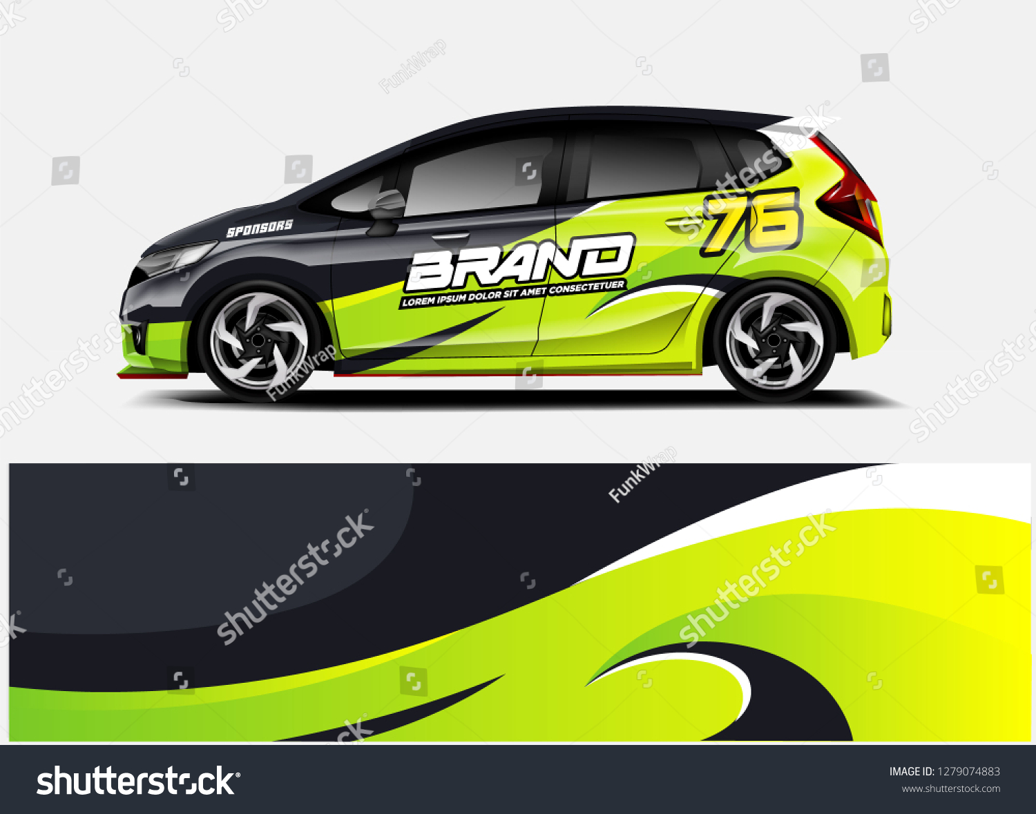Racing Car wrap design. abstract racing design. ready print design