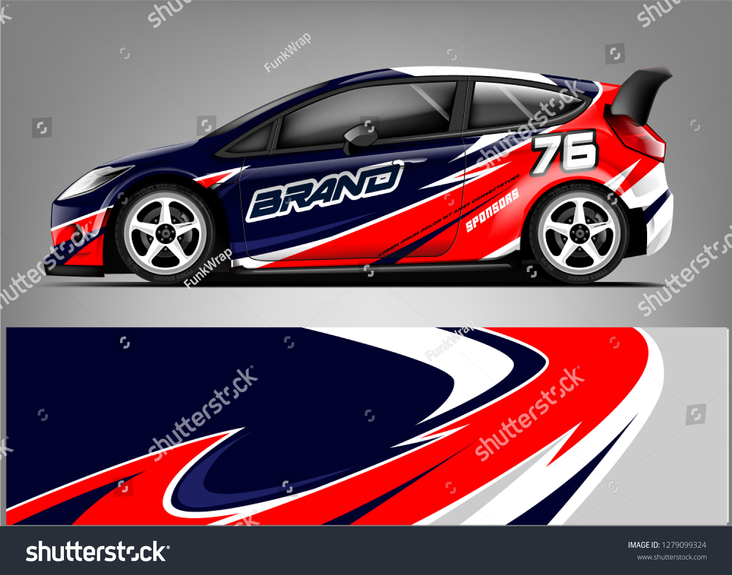 Sport hatchback wrap design. abstract racing background. ready print design. eps format.