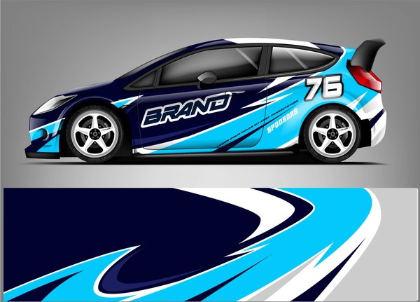 Sport hatchback wrap design. abstract racing background. ready print design. eps format.