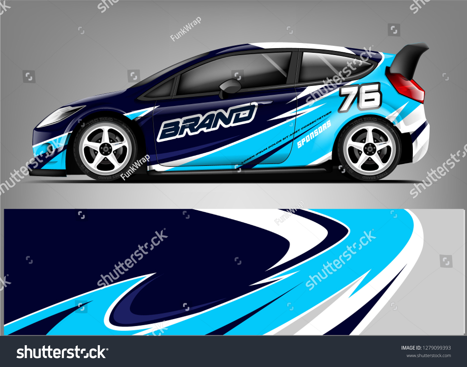 Sport hatchback wrap design. abstract racing background. ready print design. eps format.