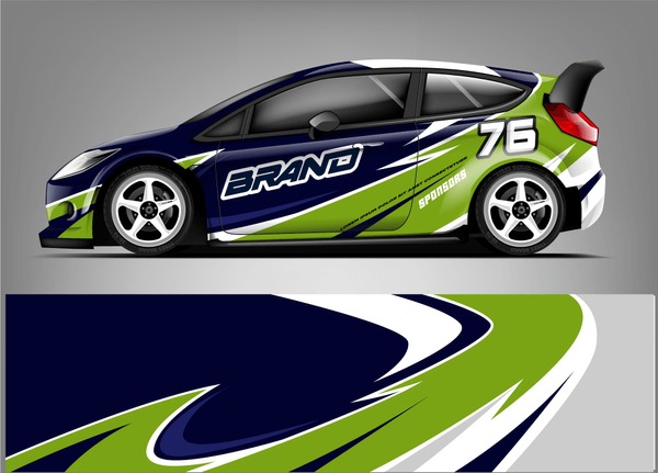 Sport hatchback wrap design. abstract racing background. ready print design. eps format.