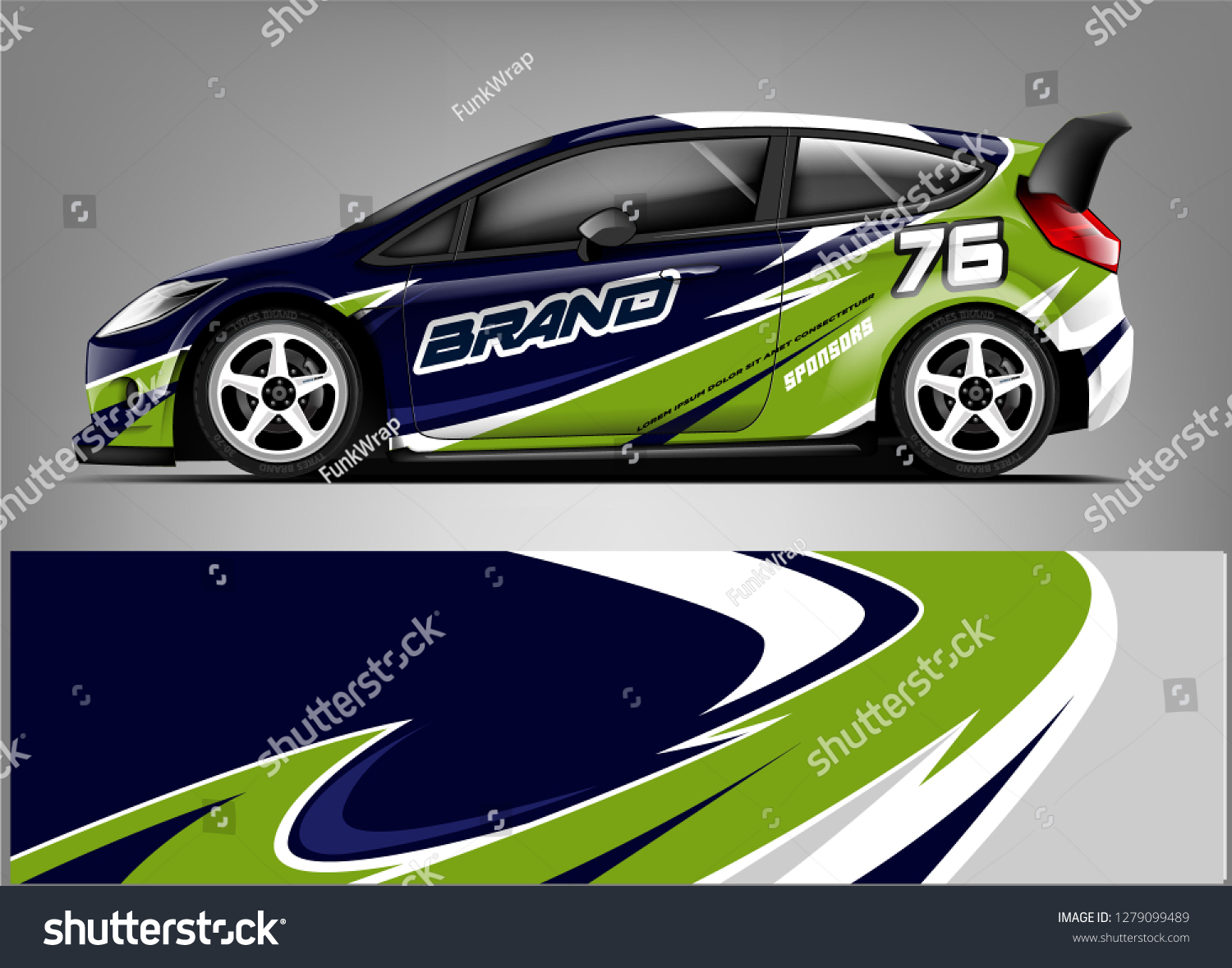 Sport hatchback wrap design. abstract racing background. ready print design. eps format.