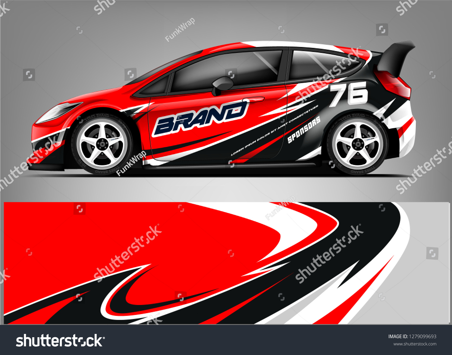 Sport hatchback wrap design. abstract racing background. ready print design. eps format.