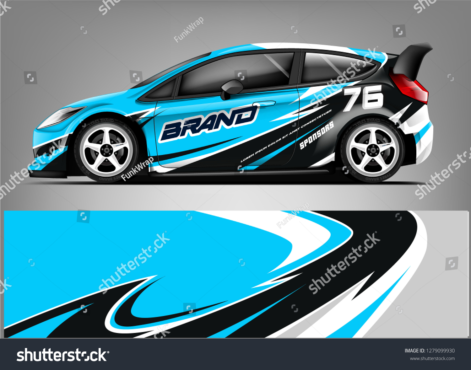 Sport hatchback wrap design. abstract racing background. ready print design. eps format.
