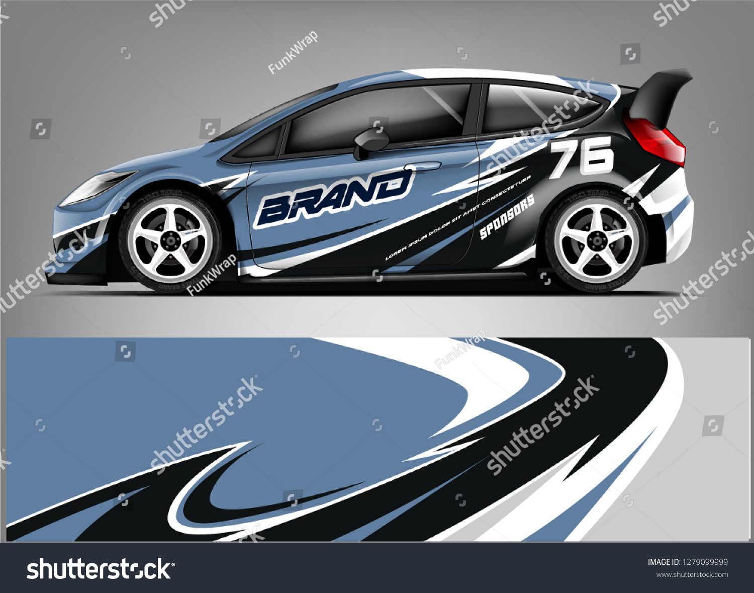 Sport hatchback wrap design. abstract racing background. ready print design. eps format.