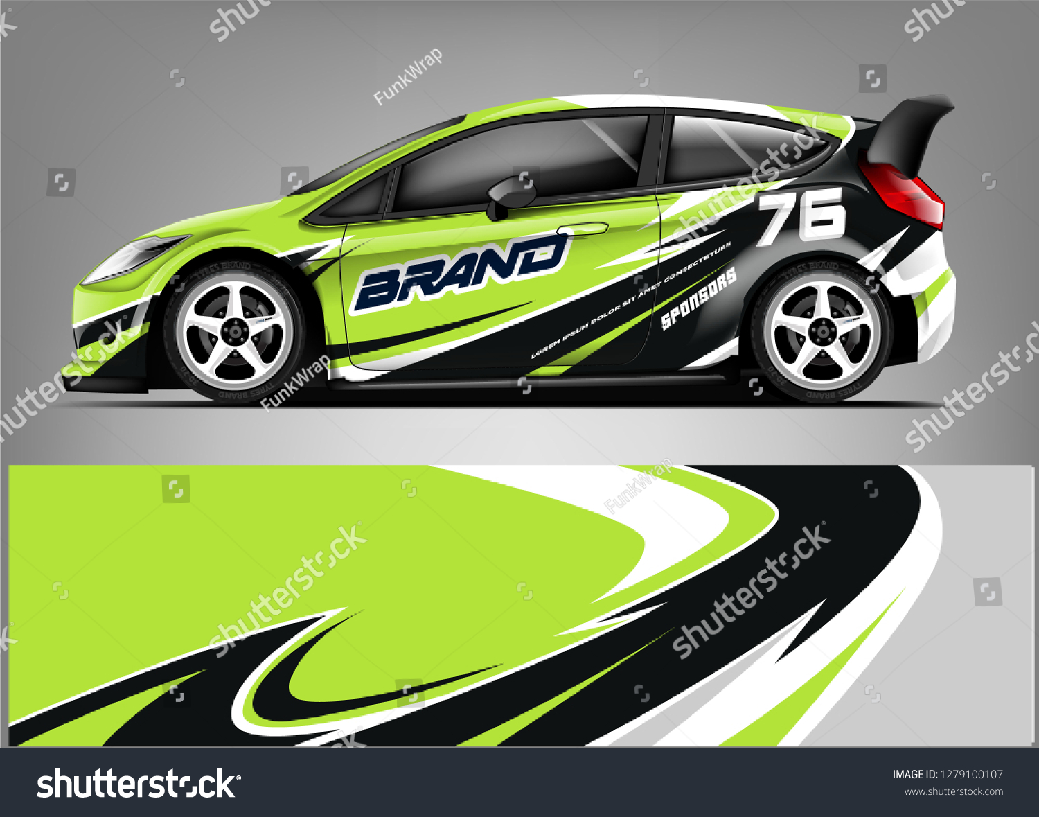 Sport hatchback wrap design. abstract racing background. ready print design. eps format.