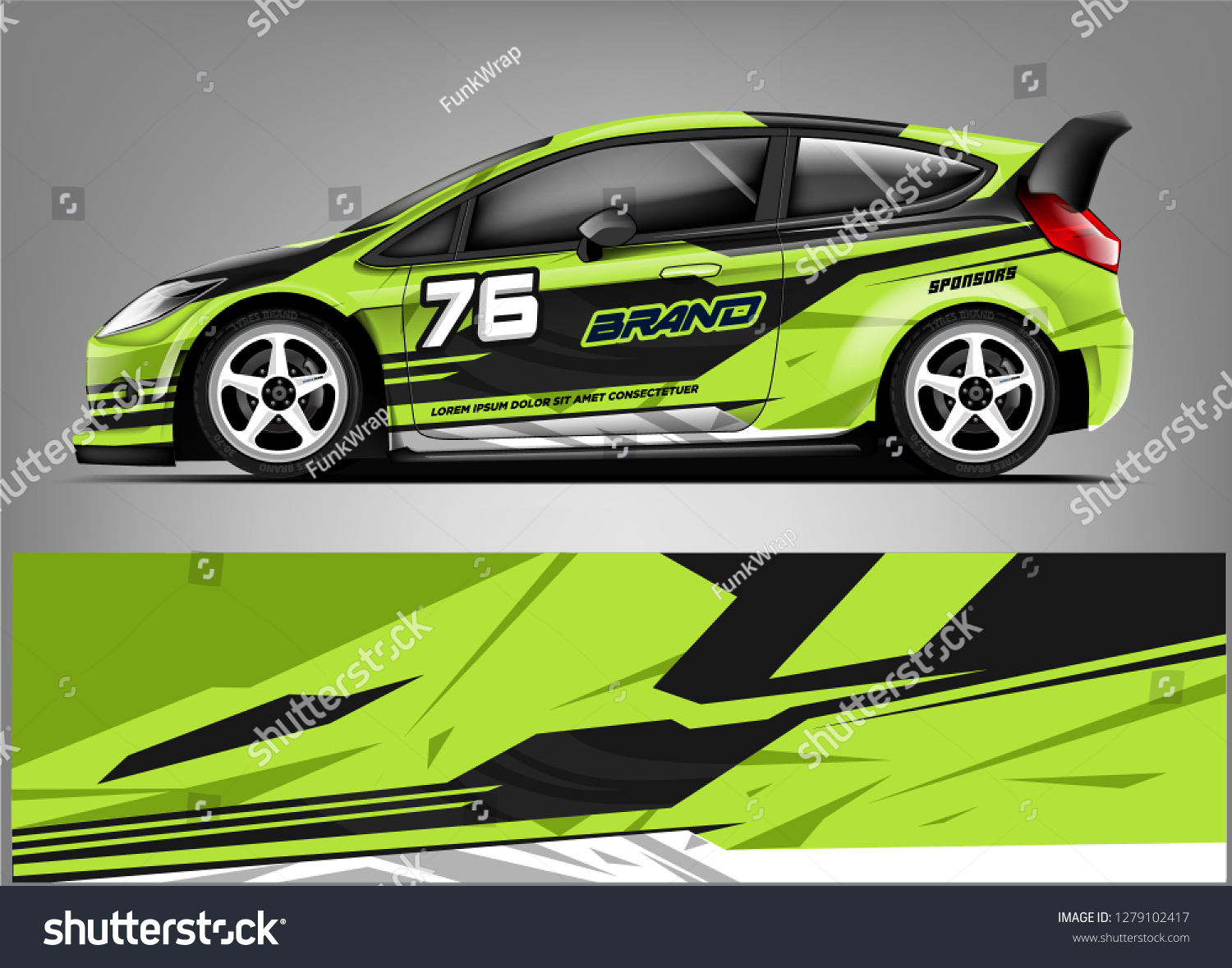 Racing car wrap design. ready print vector eps format.