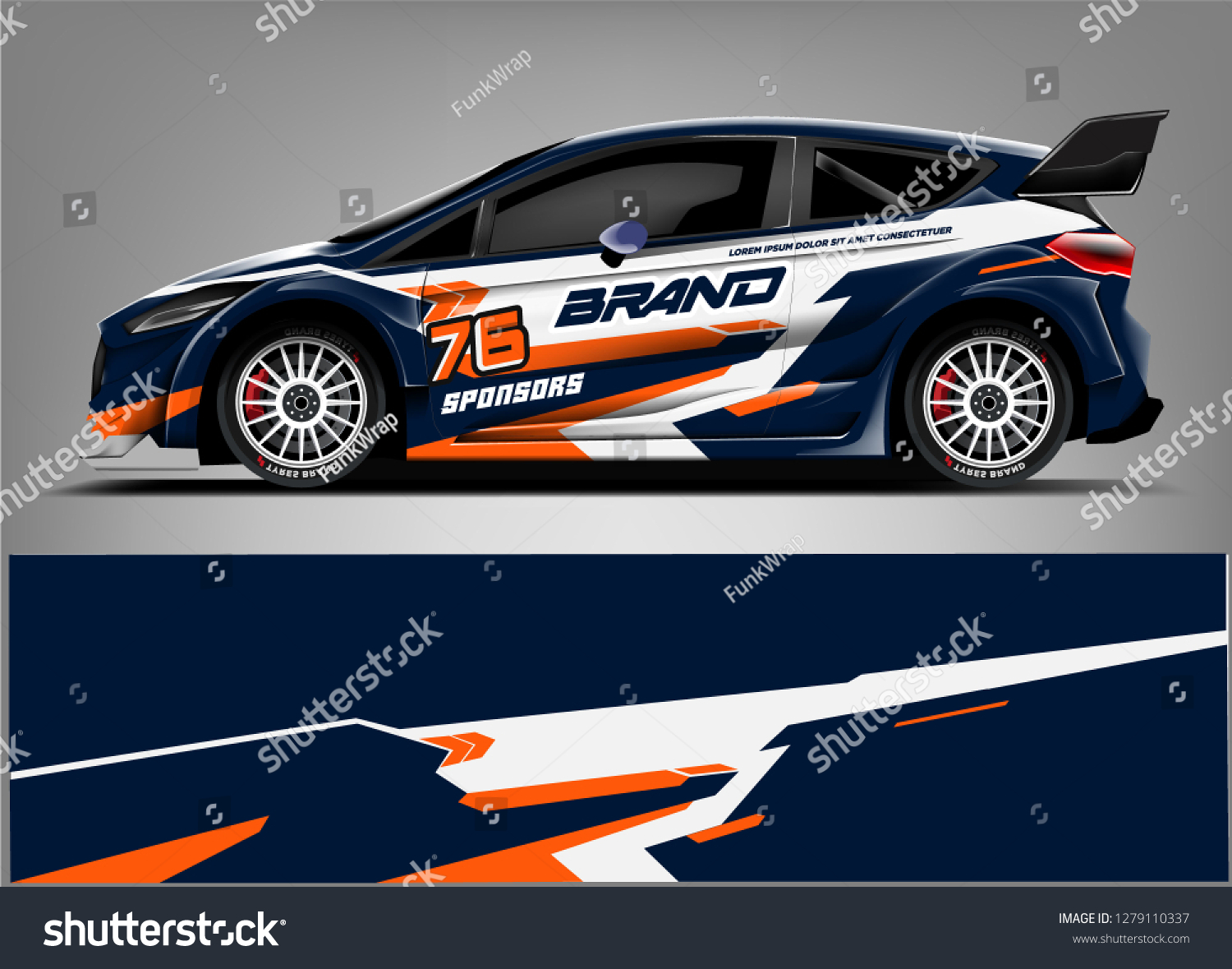 Racing Car wrap design. abstract racing line. ready print eps format.