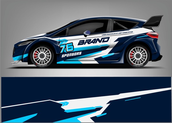 Racing Car wrap design. abstract racing line. ready print eps format.