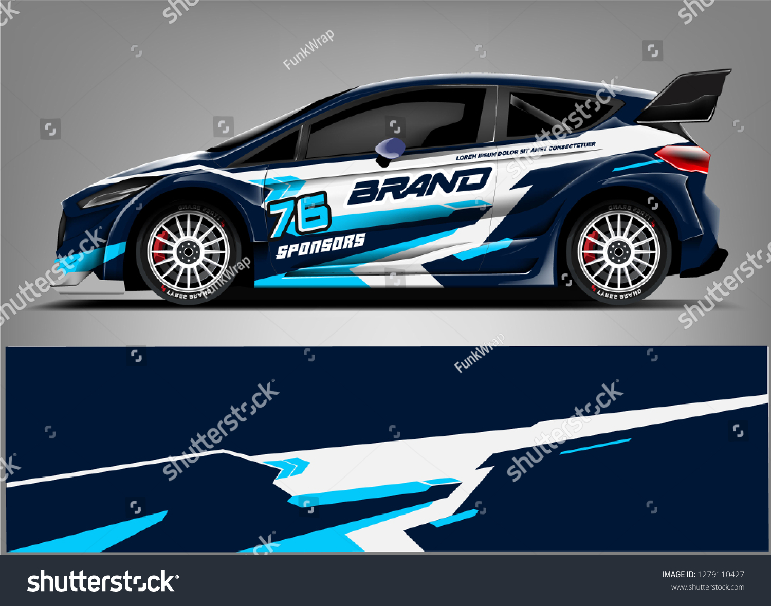 Racing Car wrap design. abstract racing line. ready print eps format.