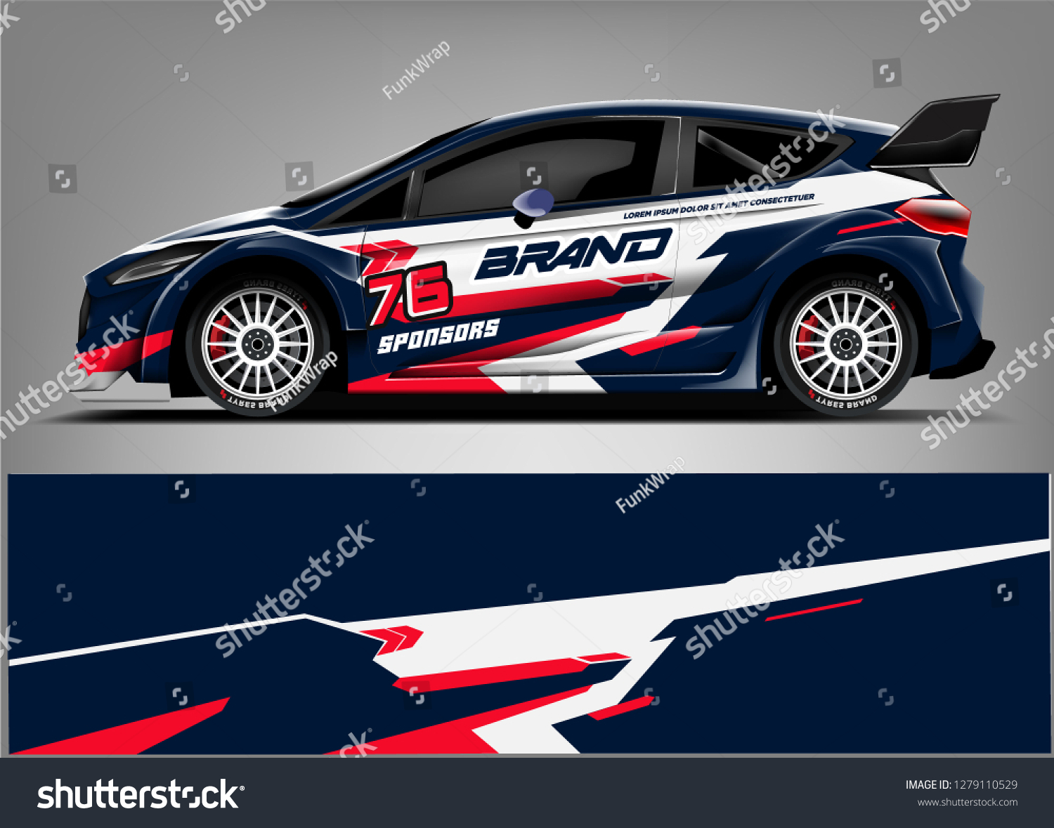 Racing Car wrap design. abstract racing line. ready print eps format.