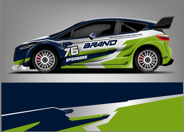 Racing Car wrap design. abstract racing line. ready print eps format.