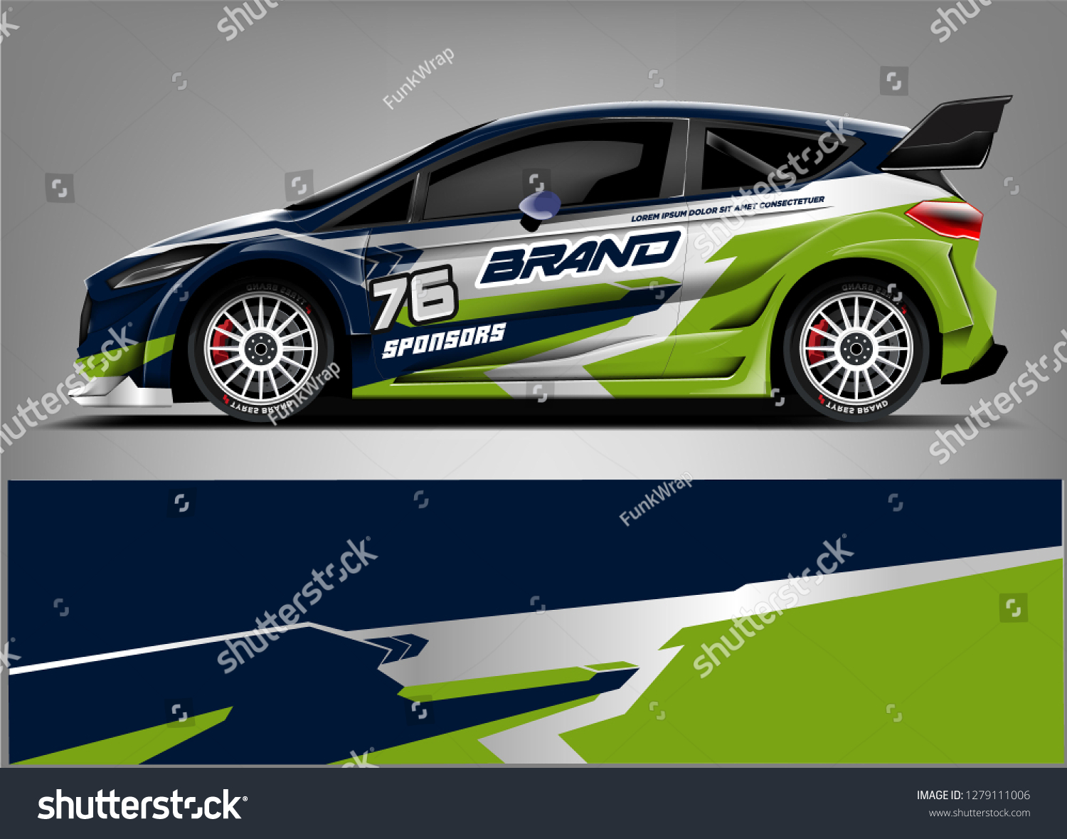 Racing Car wrap design. abstract racing line. ready print eps format.
