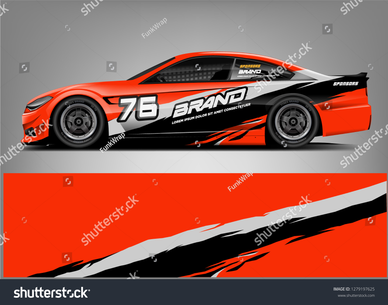 Racing car wrap design. custom wrap design. ready print eps format.