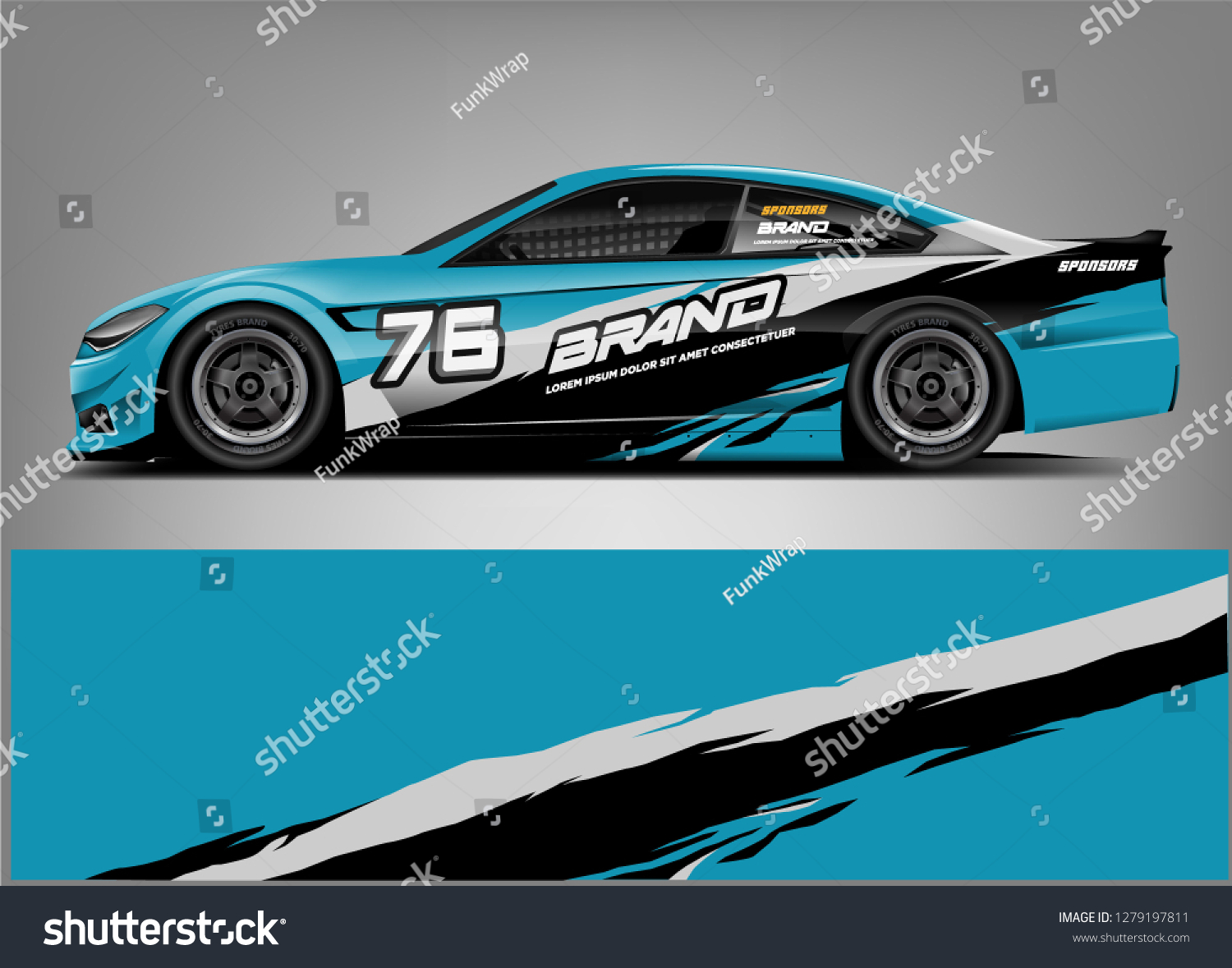 Racing car wrap design. custom wrap design. ready print eps format.