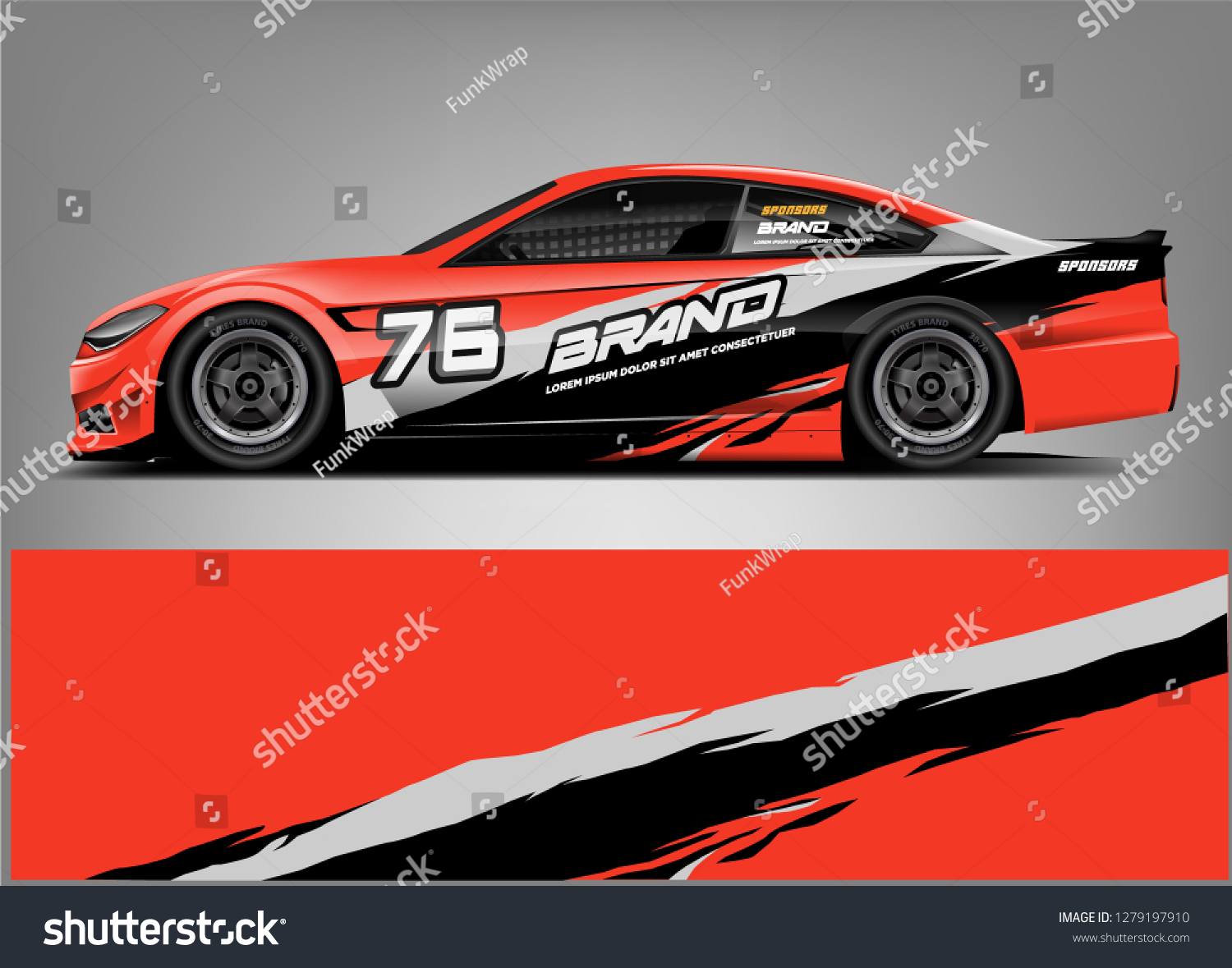 Racing car wrap design. custom wrap design. ready print eps format.