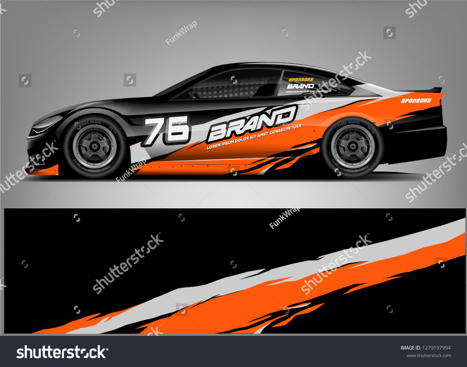 Racing car wrap design. custom wrap design. ready print eps format.