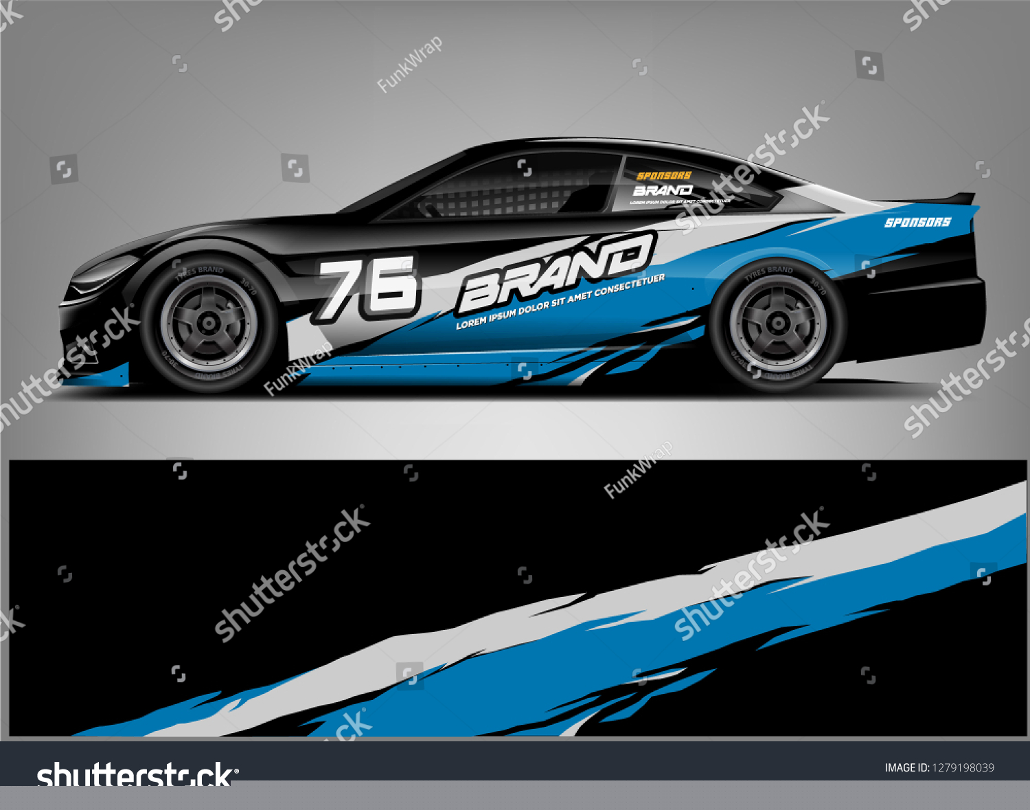 Racing car wrap design. custom wrap design. ready print eps format.
