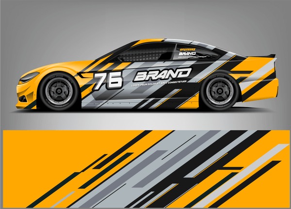 Racing Car Wrap design. sticker decal design. ready print eps format.