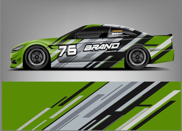 Racing Car Wrap design. sticker decal design. ready print eps format.