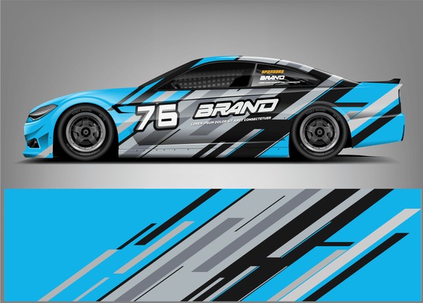 Racing Car Wrap design. sticker decal design. ready print eps format.