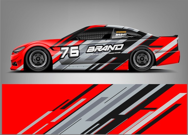Racing Car Wrap design. sticker decal design. ready print eps format.