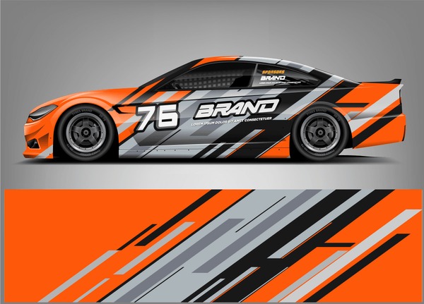 Racing Car Wrap design. sticker decal design. ready print eps format.