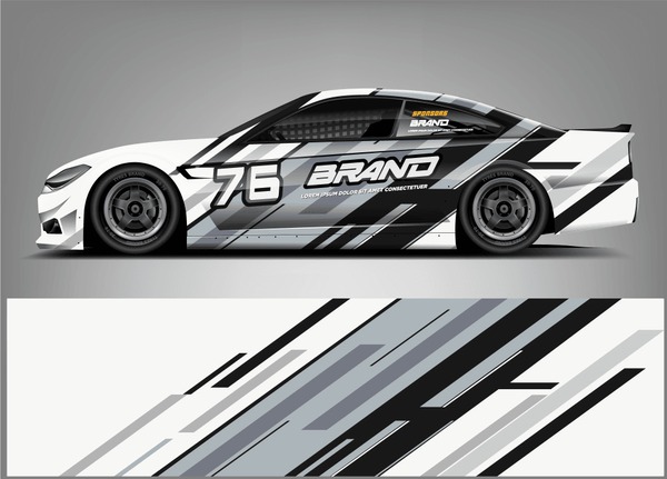 Racing Car Wrap design. sticker decal design. ready print eps format.