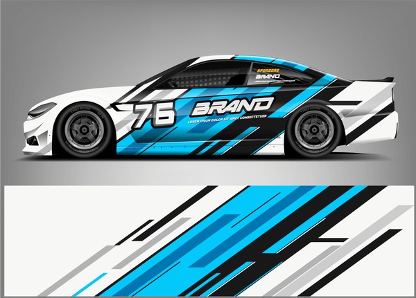 Racing Car Wrap design. sticker decal design. ready print eps format.