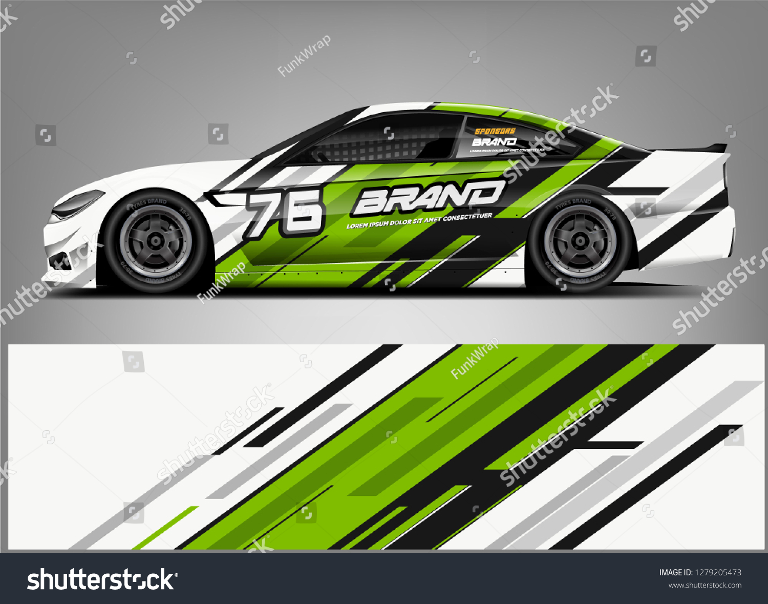 Car Wrap design. custom strip racing background. ready print eps format.