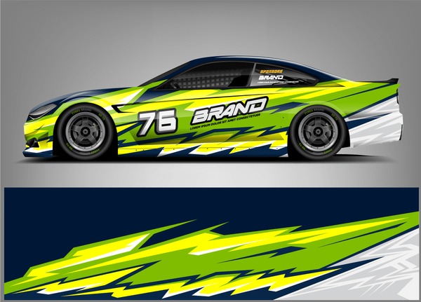 Car Wrap design. custom strip racing background. ready print eps format.