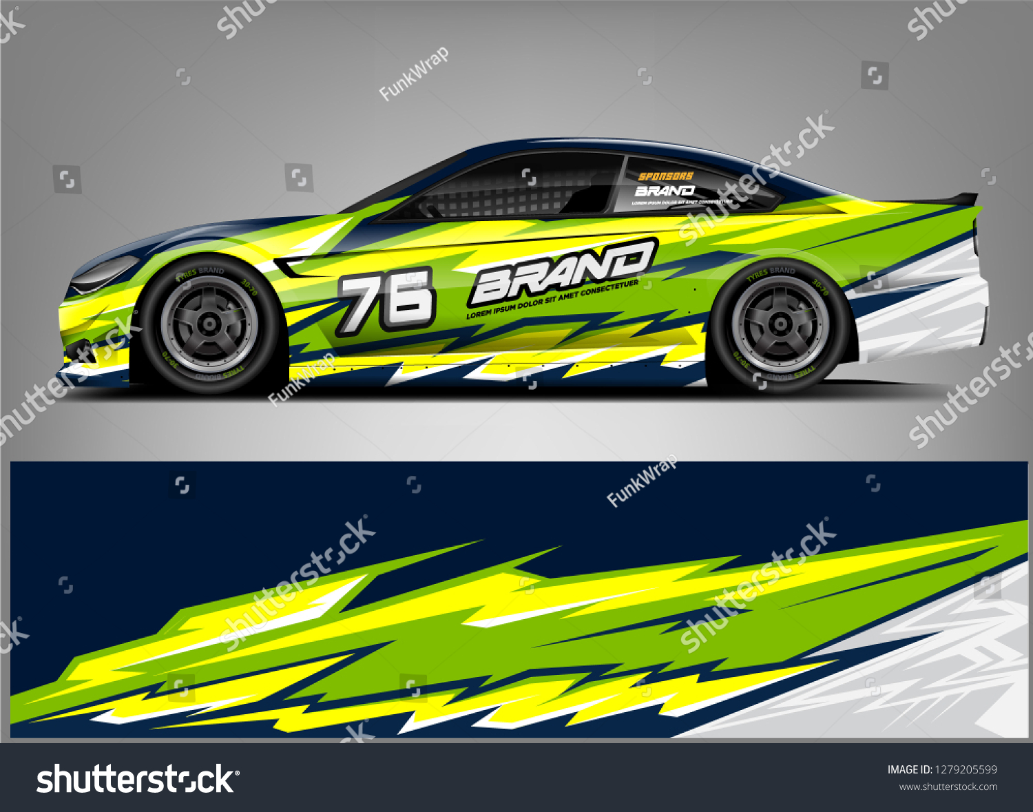 Car Wrap design. custom strip racing background. ready print eps format.