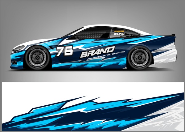 Racing Car wrap design. Abstract racing car wrap design. ready print vecror eps format