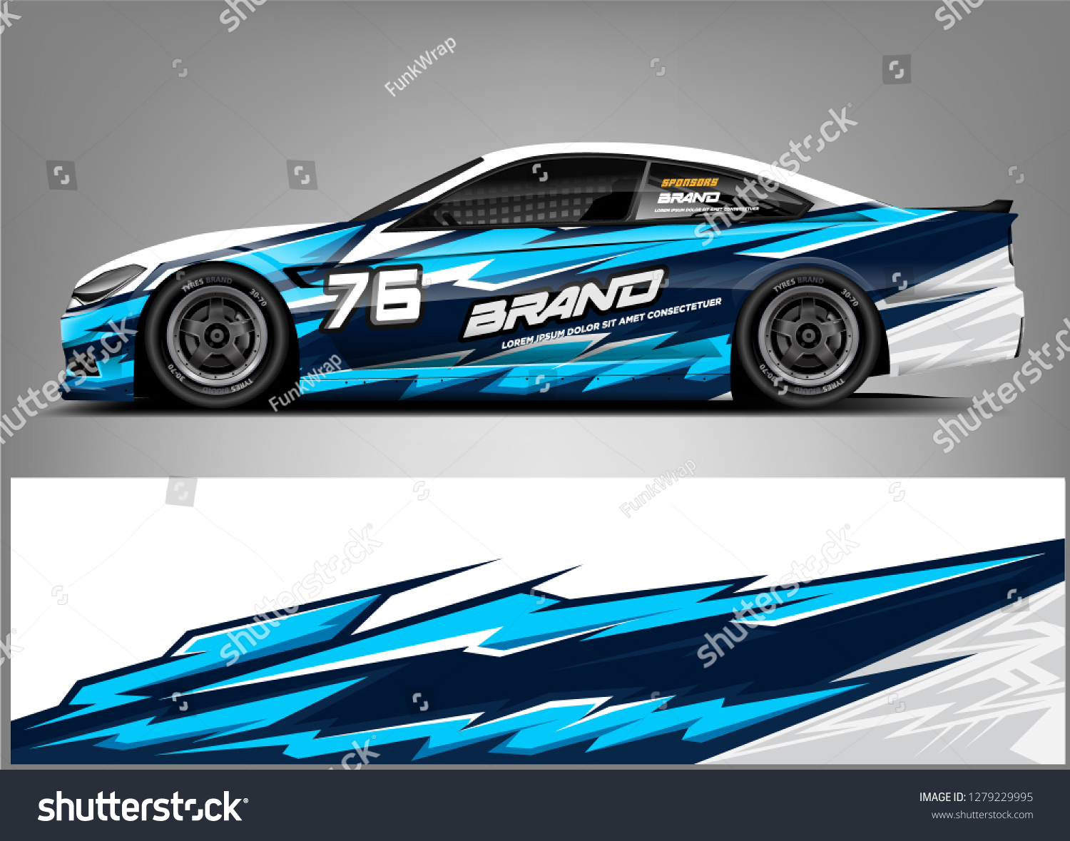 Racing Car wrap design. Abstract racing car wrap design. ready print vecror eps format