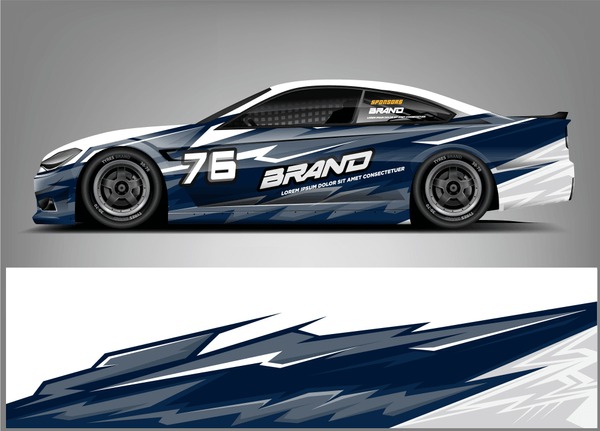 Racing Car Wrap design. Custom racing wrap design. ready print sticker decal vinyl