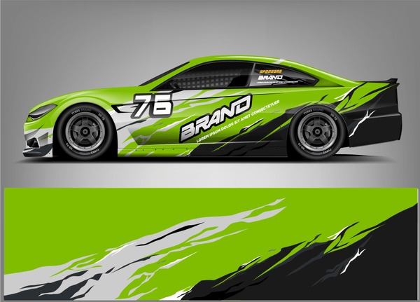 Racing Car wrap design. Abstract racing car wrap design. ready print vecror eps format