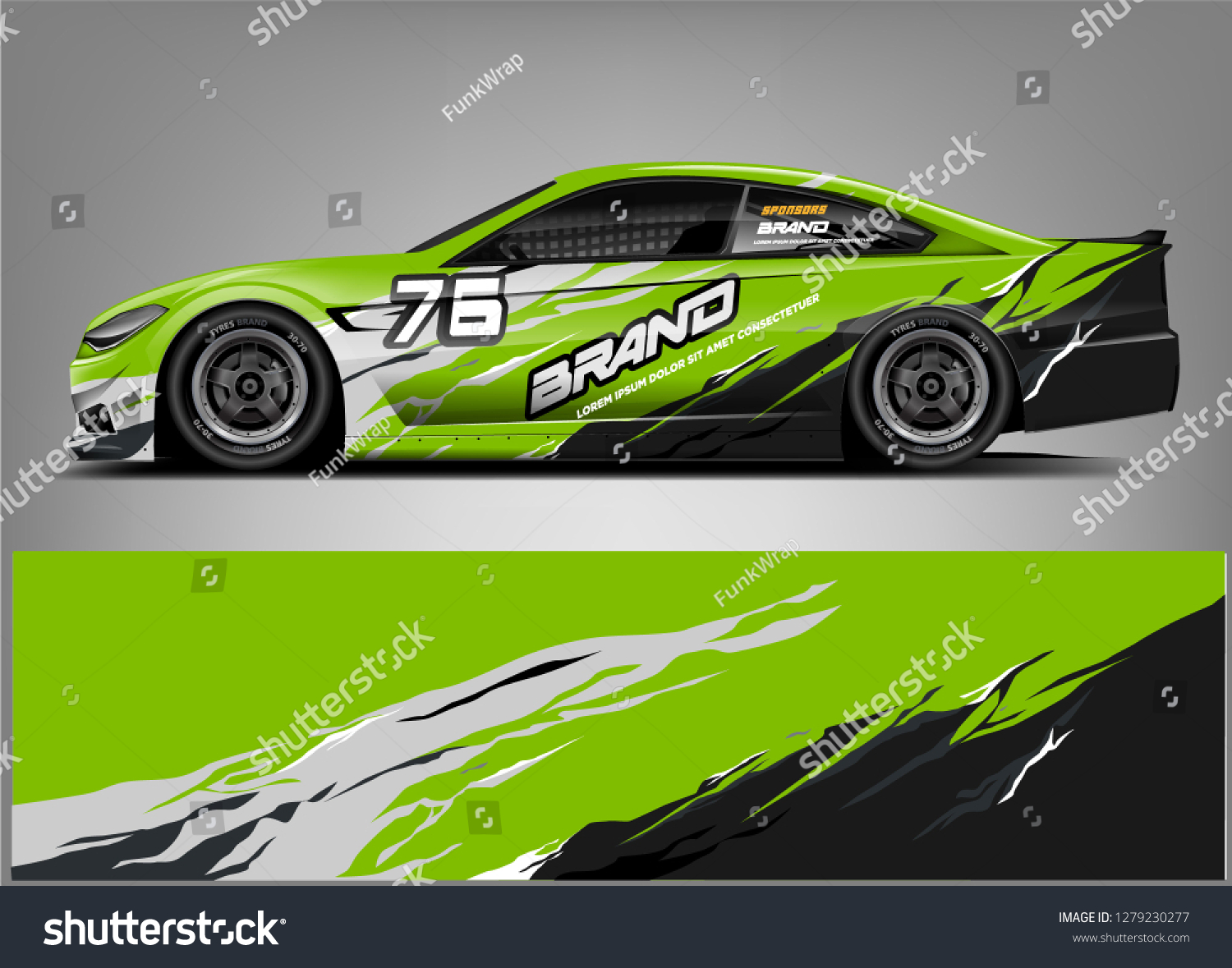 Racing Car wrap design. Abstract racing car wrap design. ready print vecror eps format