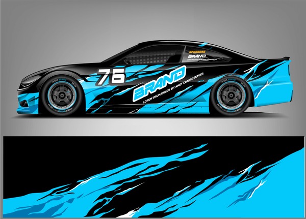 Racing Car wrap design. Abstract racing car wrap design. ready print vecror eps format